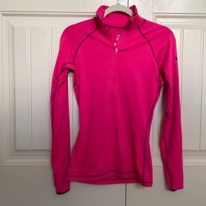 Nike Pro women’s Dri Fit light weight half zip pullover with thumb loops